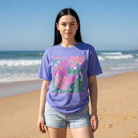 Boho Floral Tee – Women’s Casual Vintage Floral Print T-Shirt