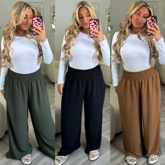 Women’s Palazzo Pants – High-Waisted Wide-Leg Flowing Casual Trousers