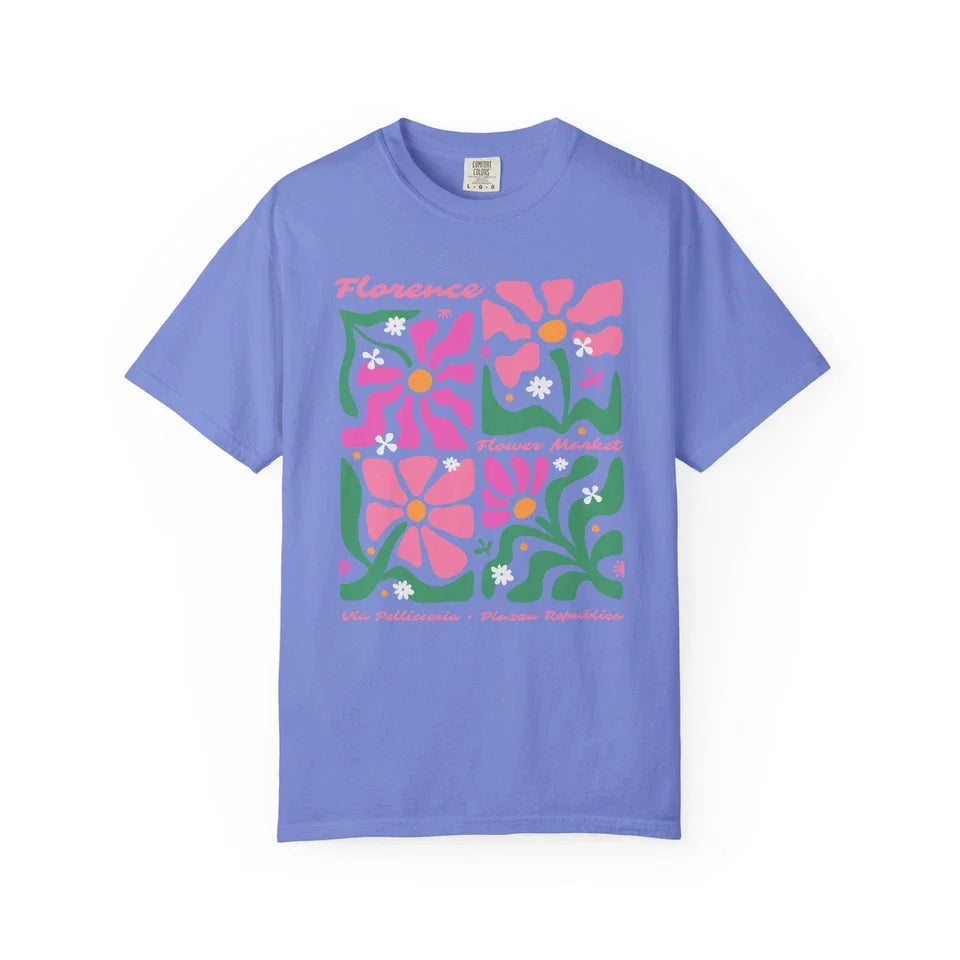 Boho Floral Tee – Women’s Casual Vintage Floral Print T-Shirt