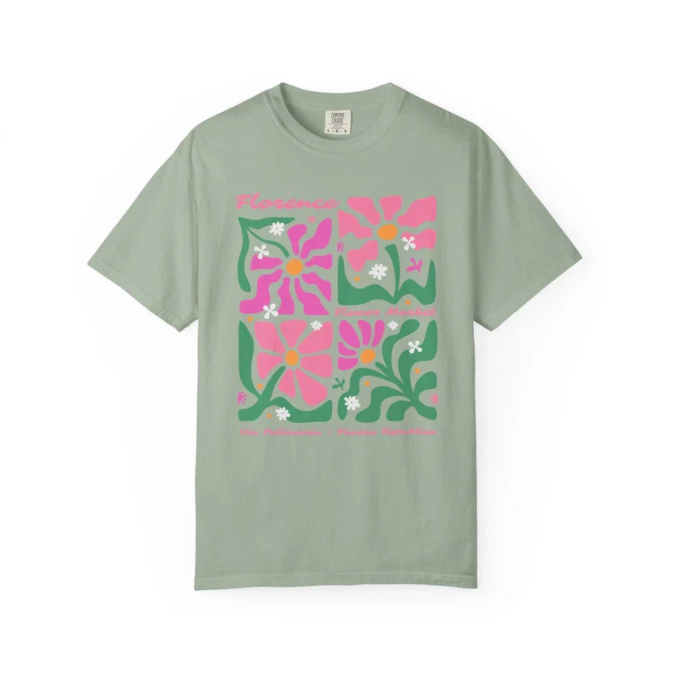 Boho Floral Tee – Women’s Casual Vintage Floral Print T-Shirt